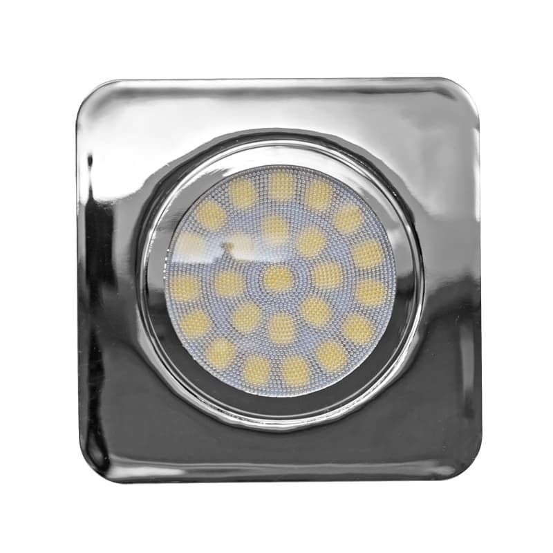 Мебелна LED луничка за вграждане квадрат 3W 4200К хром