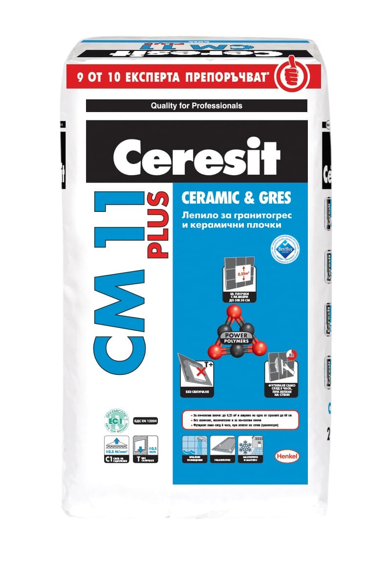 Лепило за плочки и гранитогрес Ceresit CM 11 Plus Gres 25кг