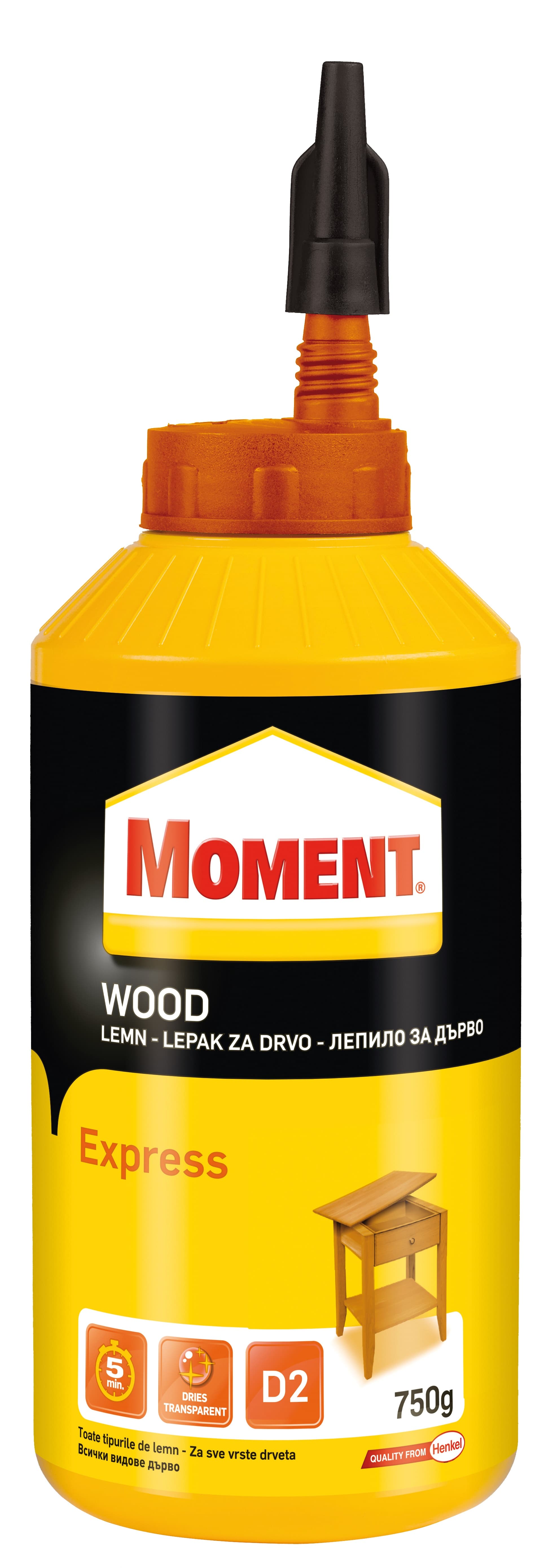 Лепило за дърво Moment Express бързосвързващо 750г