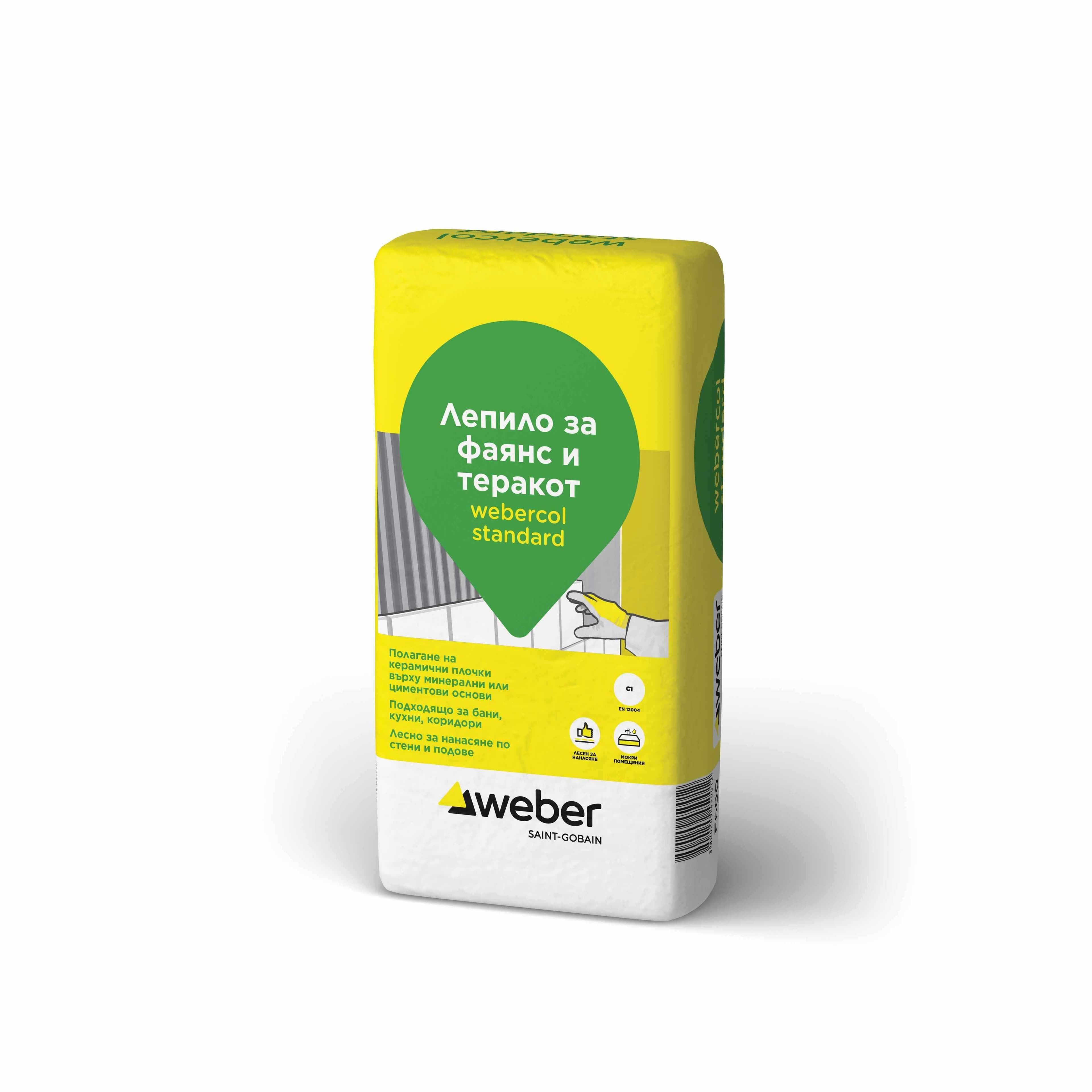 Лепило за фаянс и теракота Webercol Standard 25кг