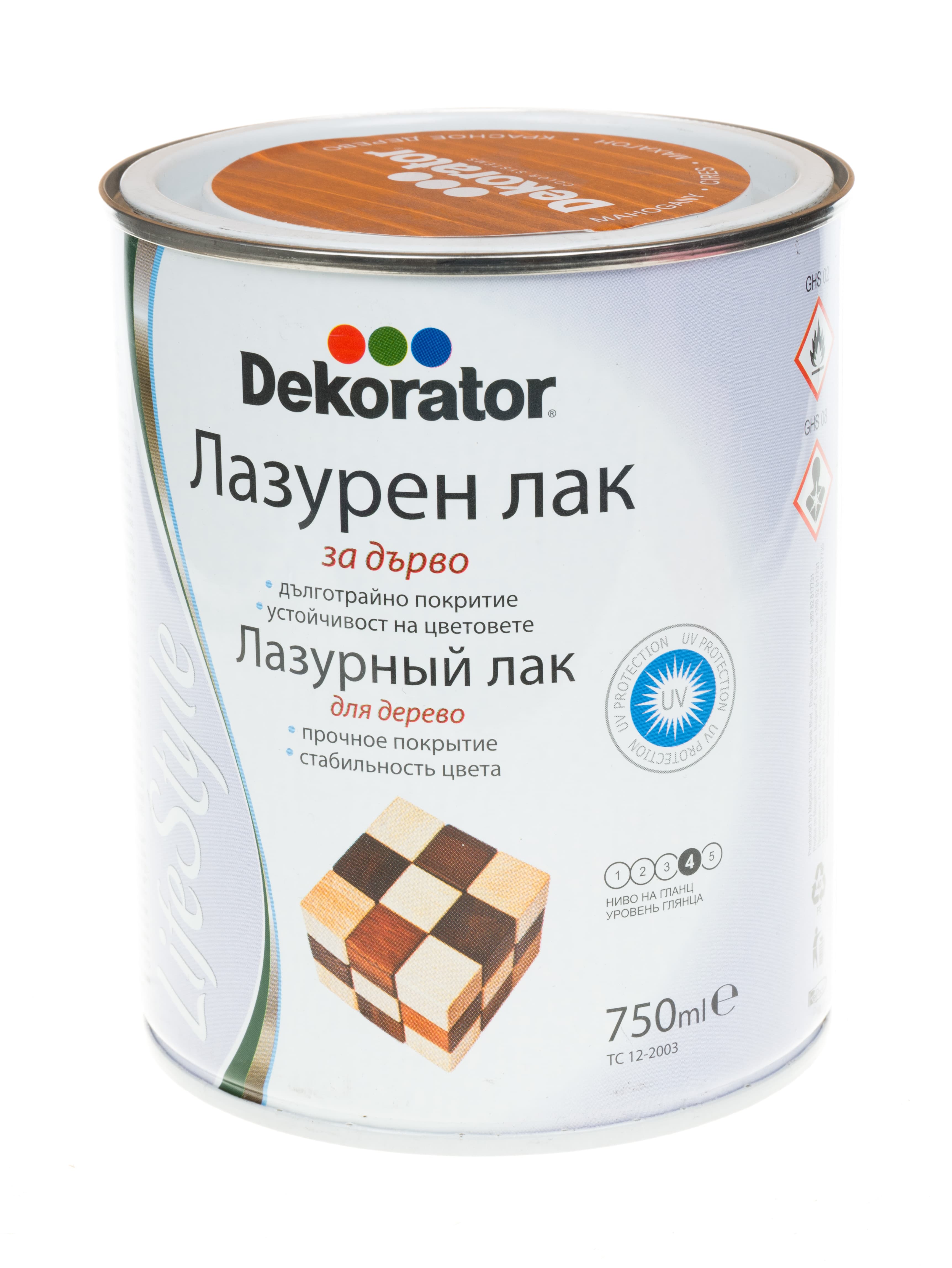 Лазурен лак Декоратор Махагон 750ml 