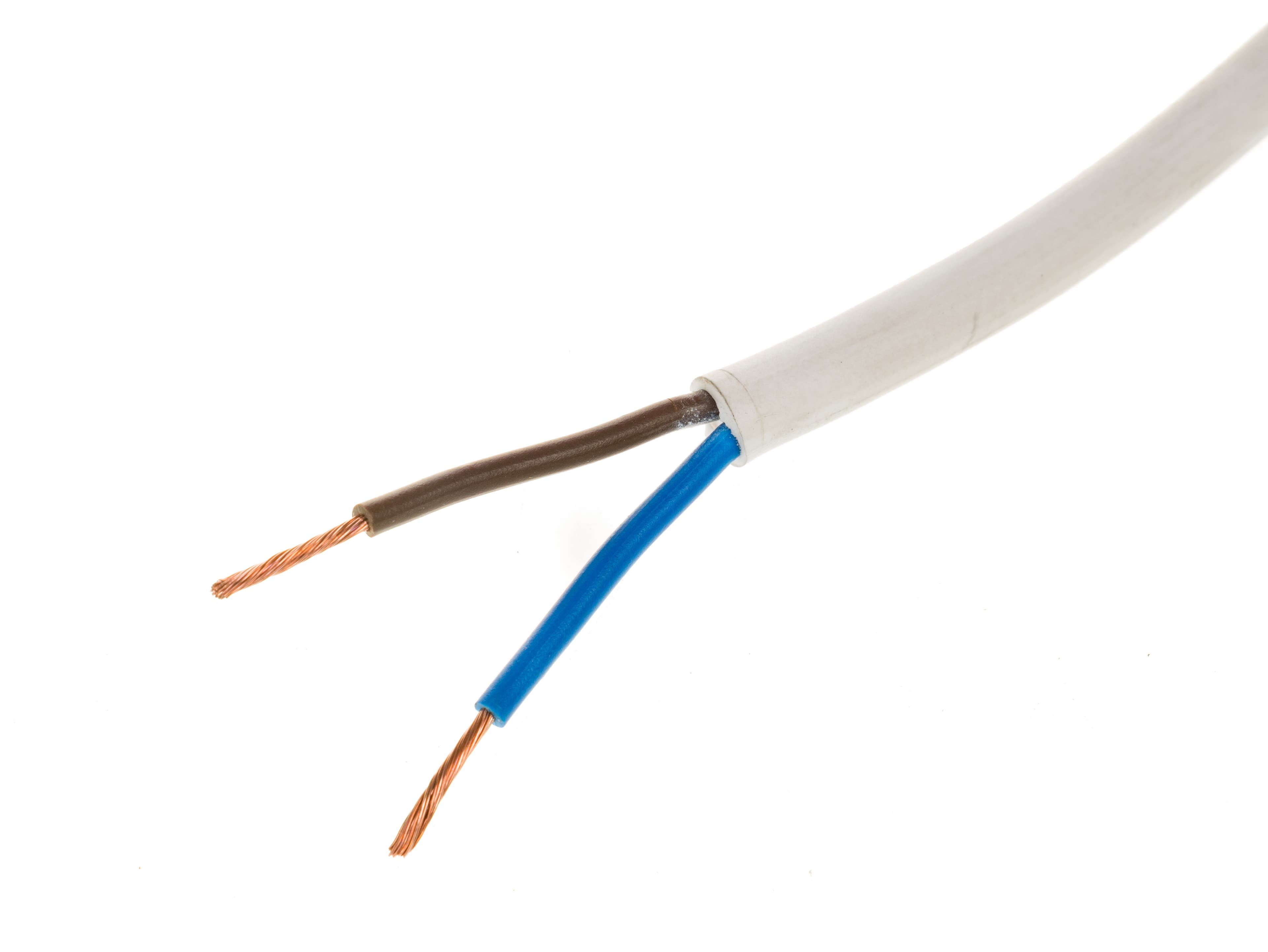 Кабел ШВПС H05VV-F 300/500V 2х1,5м бял