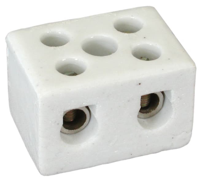 Порцеланова двуполюсна клема 6.0 / 380V 