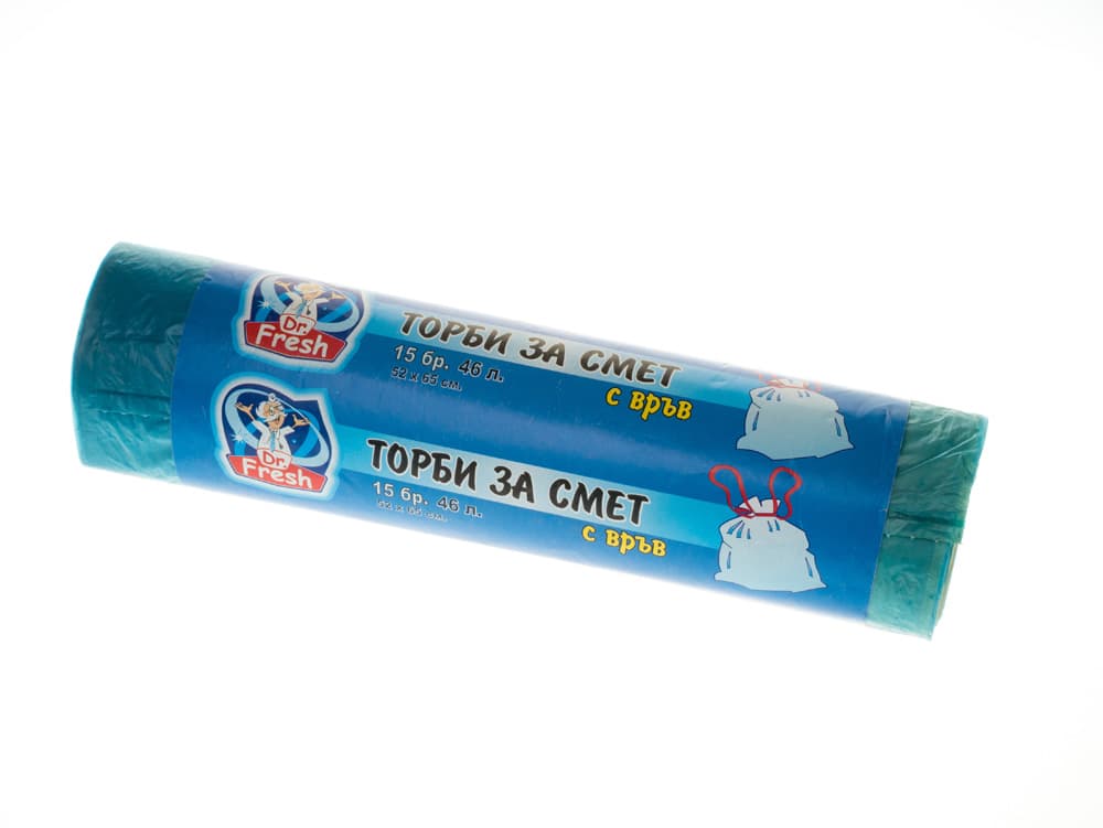 Торби за смет с връв Д-р Фреш 46 л / 15 броя