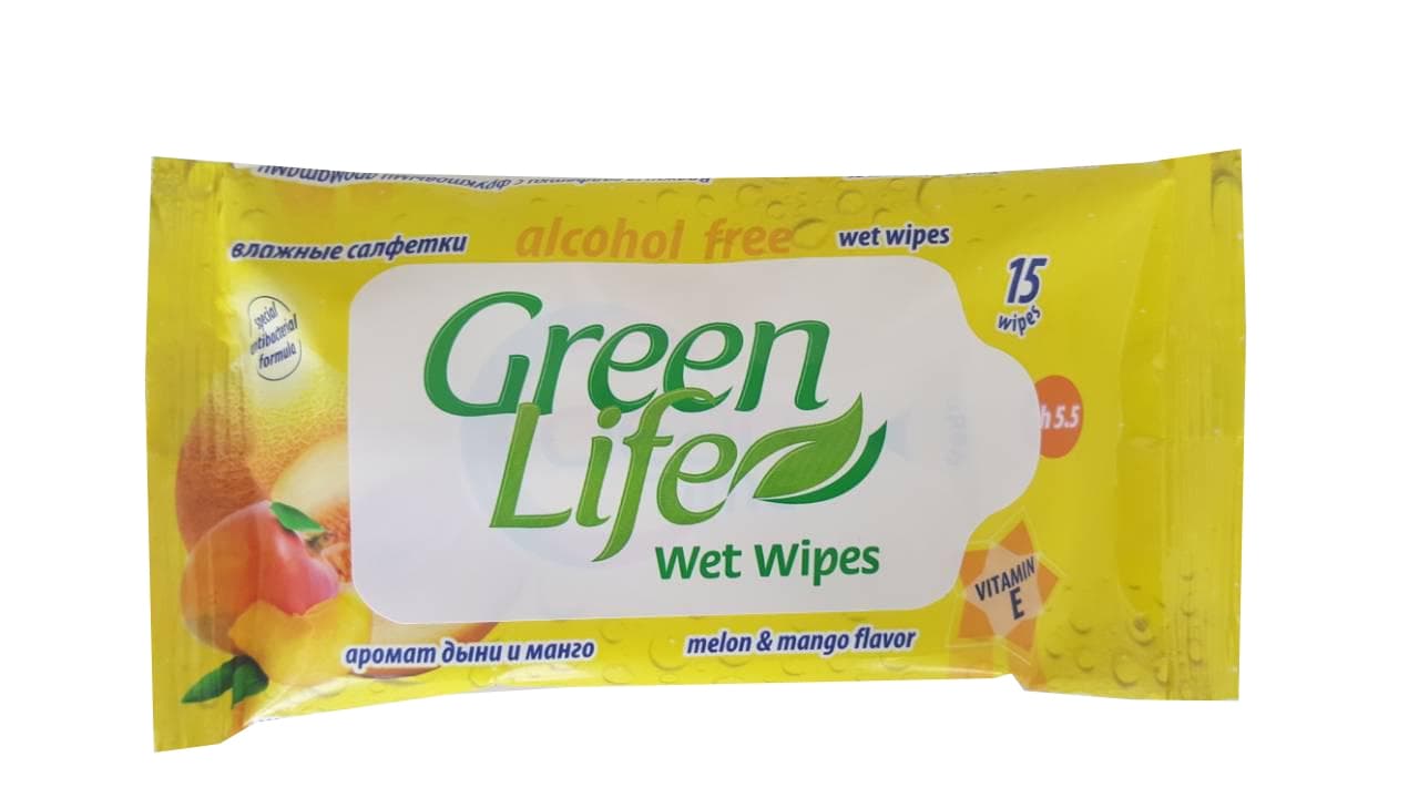 Мокри кърпички Green Life 15 броя