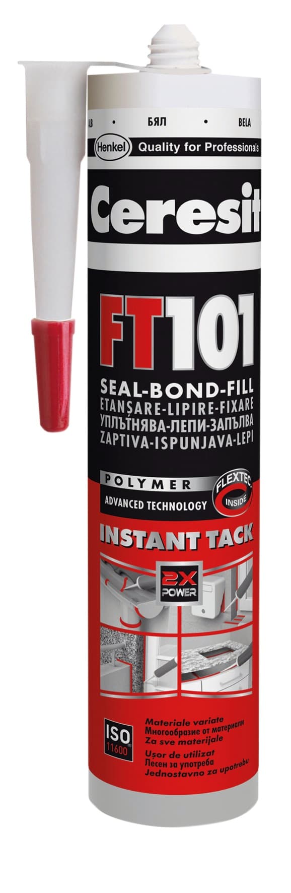 Уплътнител лепило Flextec Ceresit FT 101 сив 280мл