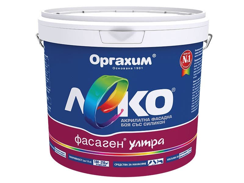 Латекс Леко фасаден ултра бял 8,5л