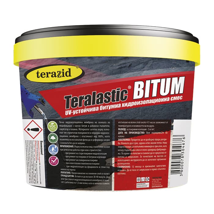Битумна хидроизолационна смес Теразид Teralastic Bitum 4кг