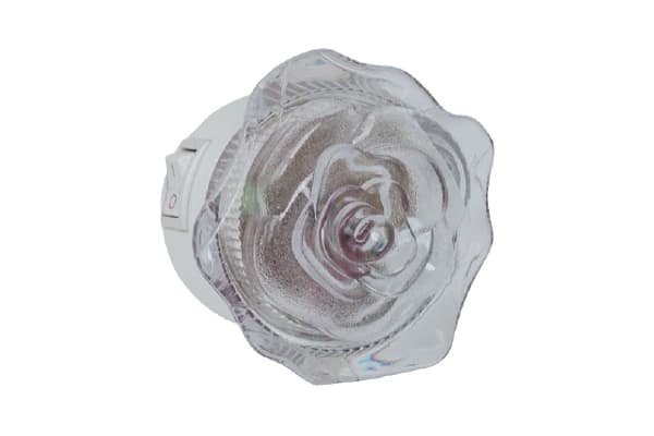 LED нощна лампа Роза бяла 10х10х8см