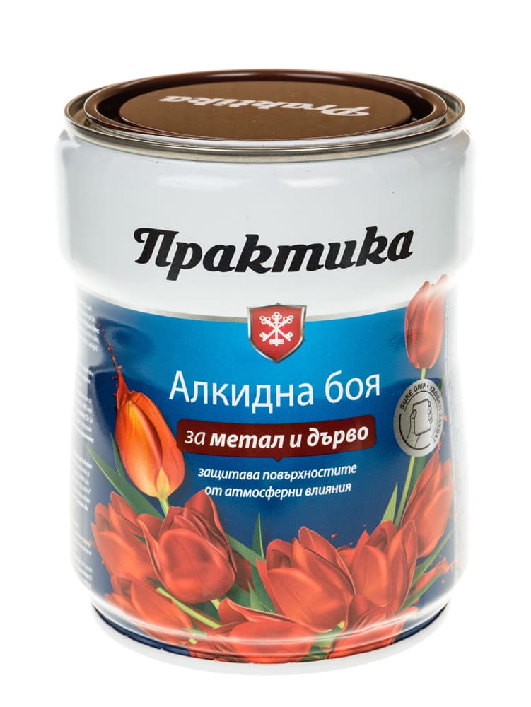 Алкидна боя Практика кафява 650ml