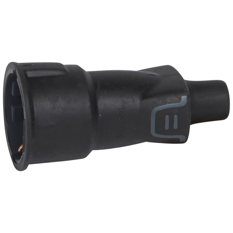 Гумиран щекер 2P+E 16A IP44 черен