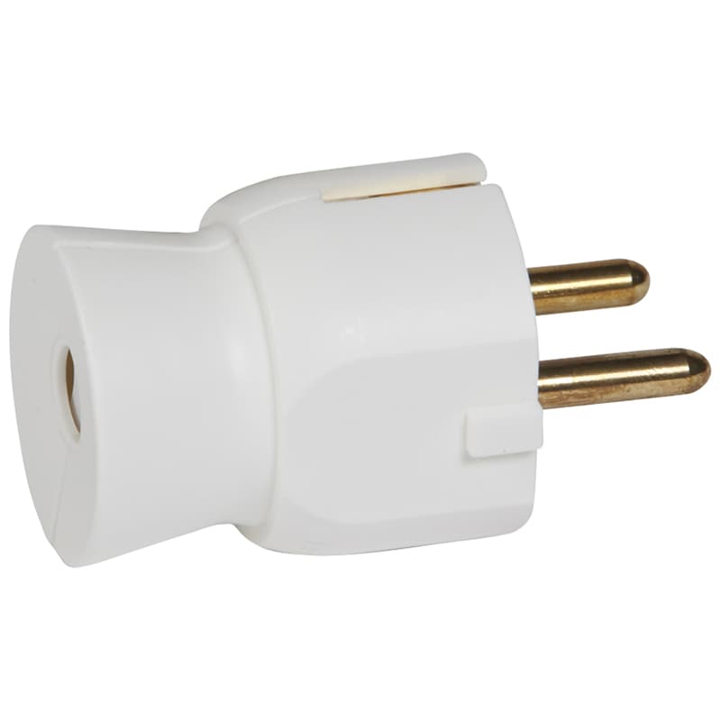 Щепсел 2P+E 16A 180" бял