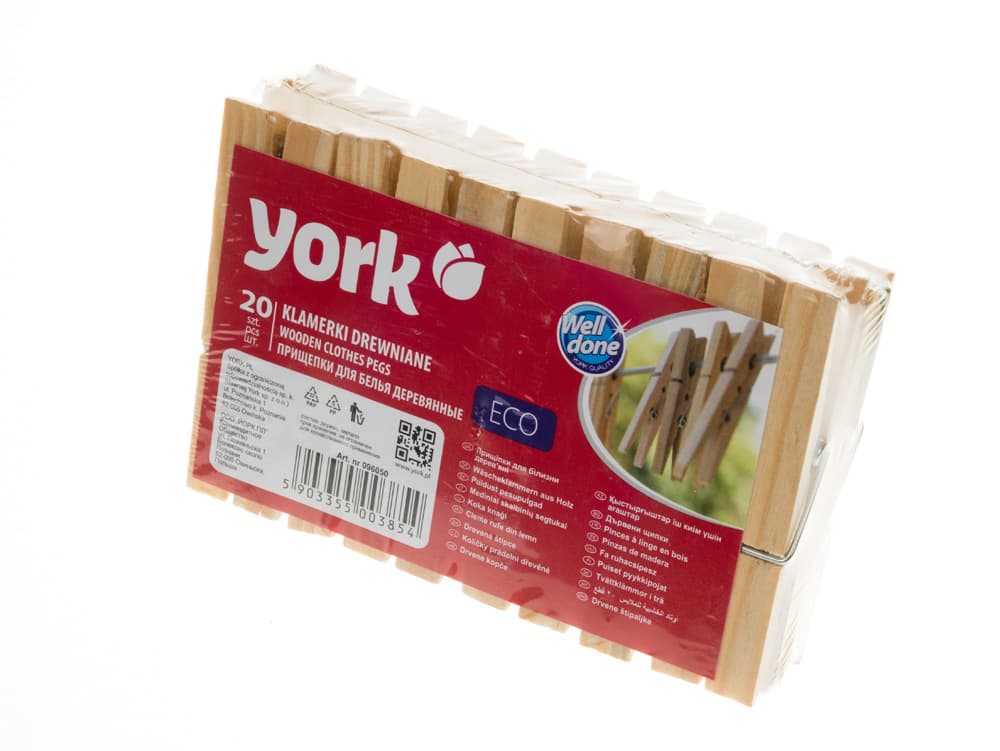 Дървени щипки за пране York 20 броя