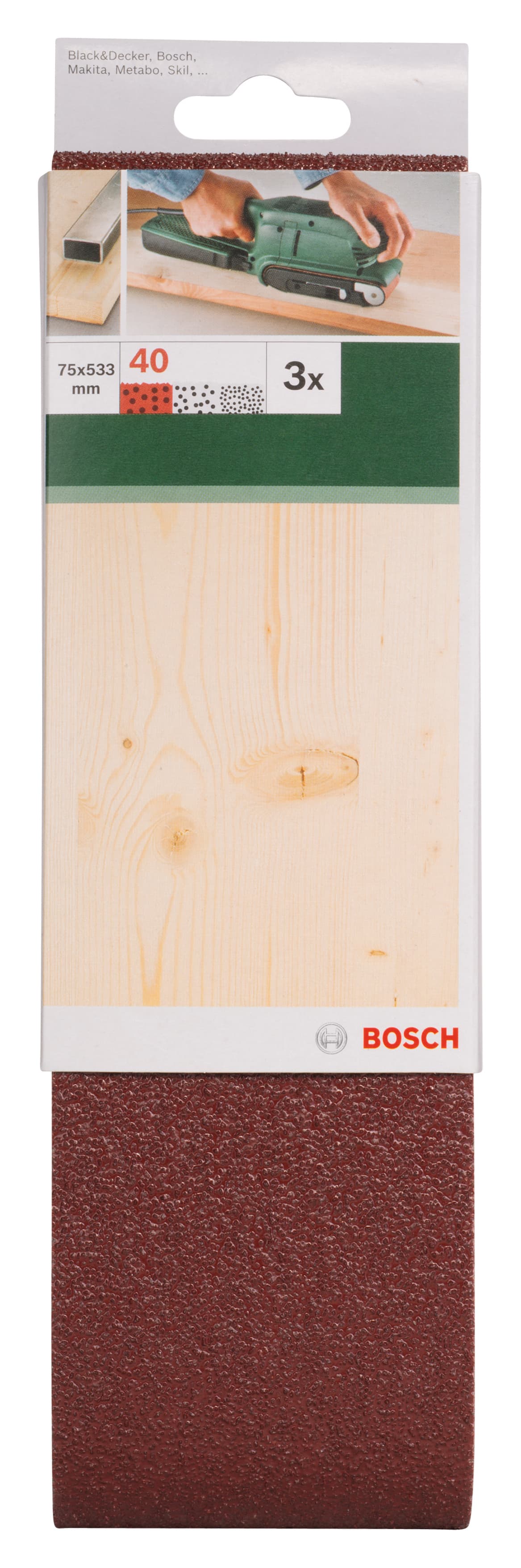 Шкурки за дърво Bosch BS 3 K40 / 75х533мм / 3 броя