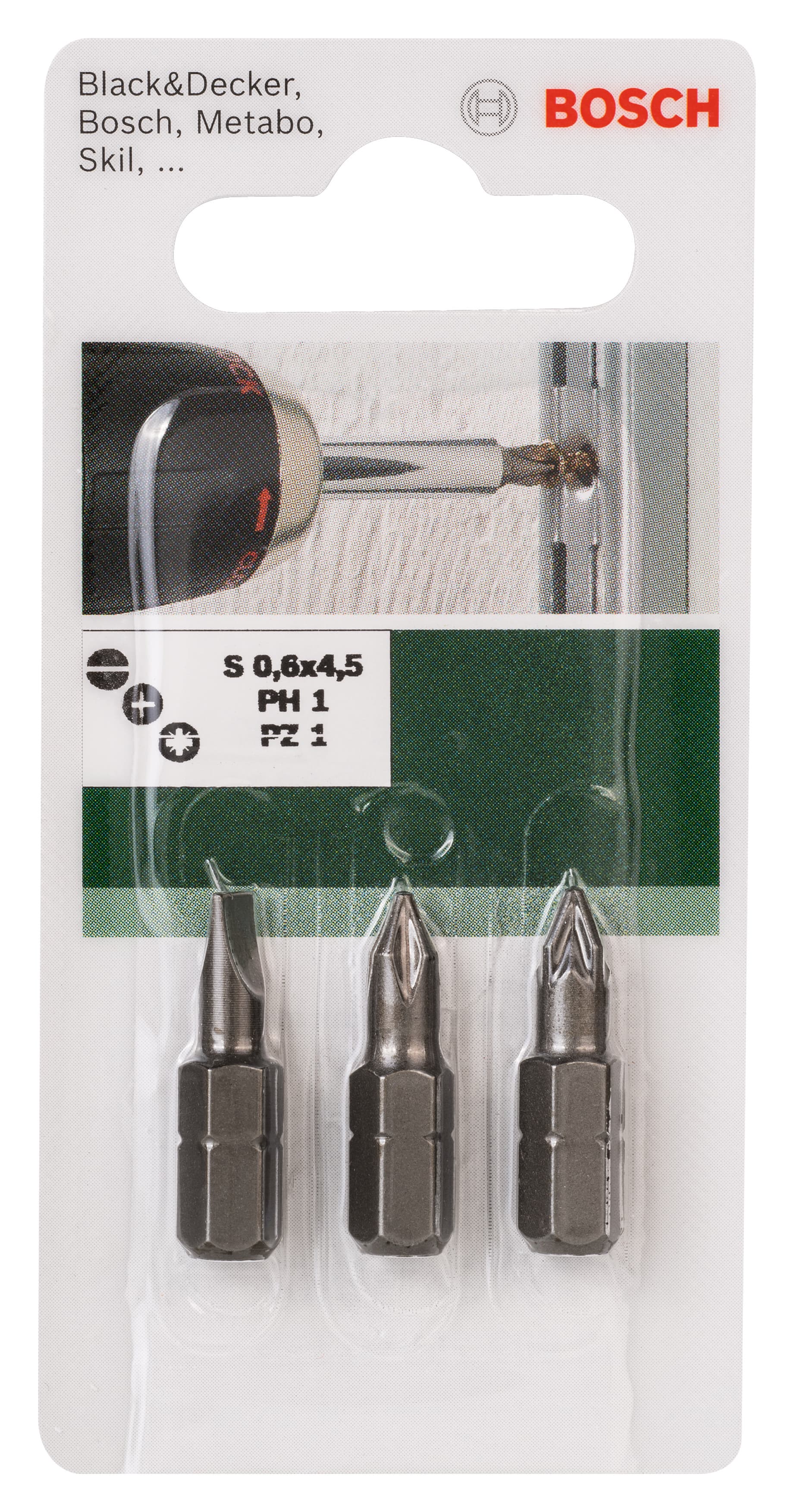 Комплект битове Bosch 3 LS/PH/PZ 25мм 3 броя
