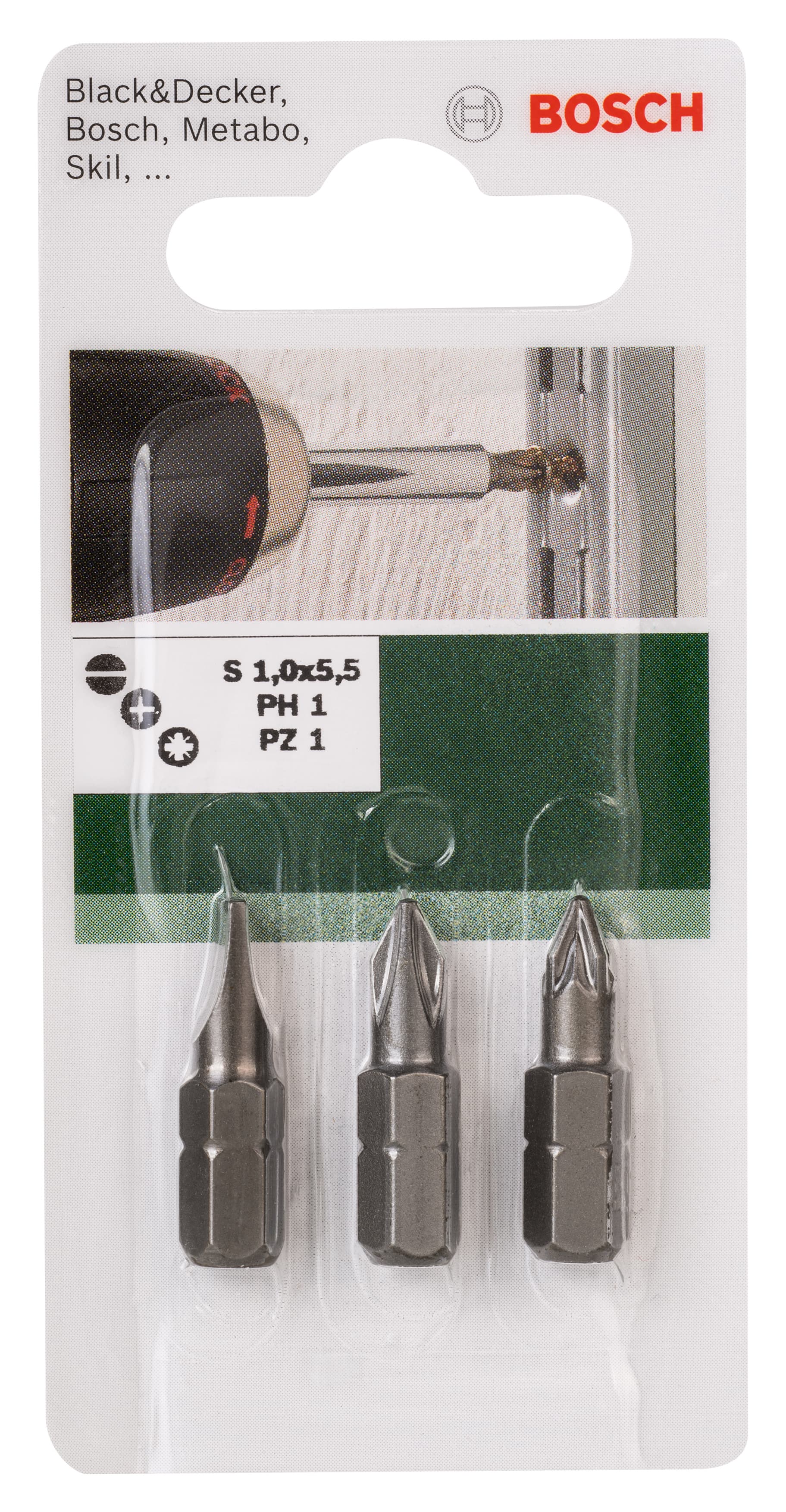 Комплект битове Bosch 3 LS/PH/PZ 25мм