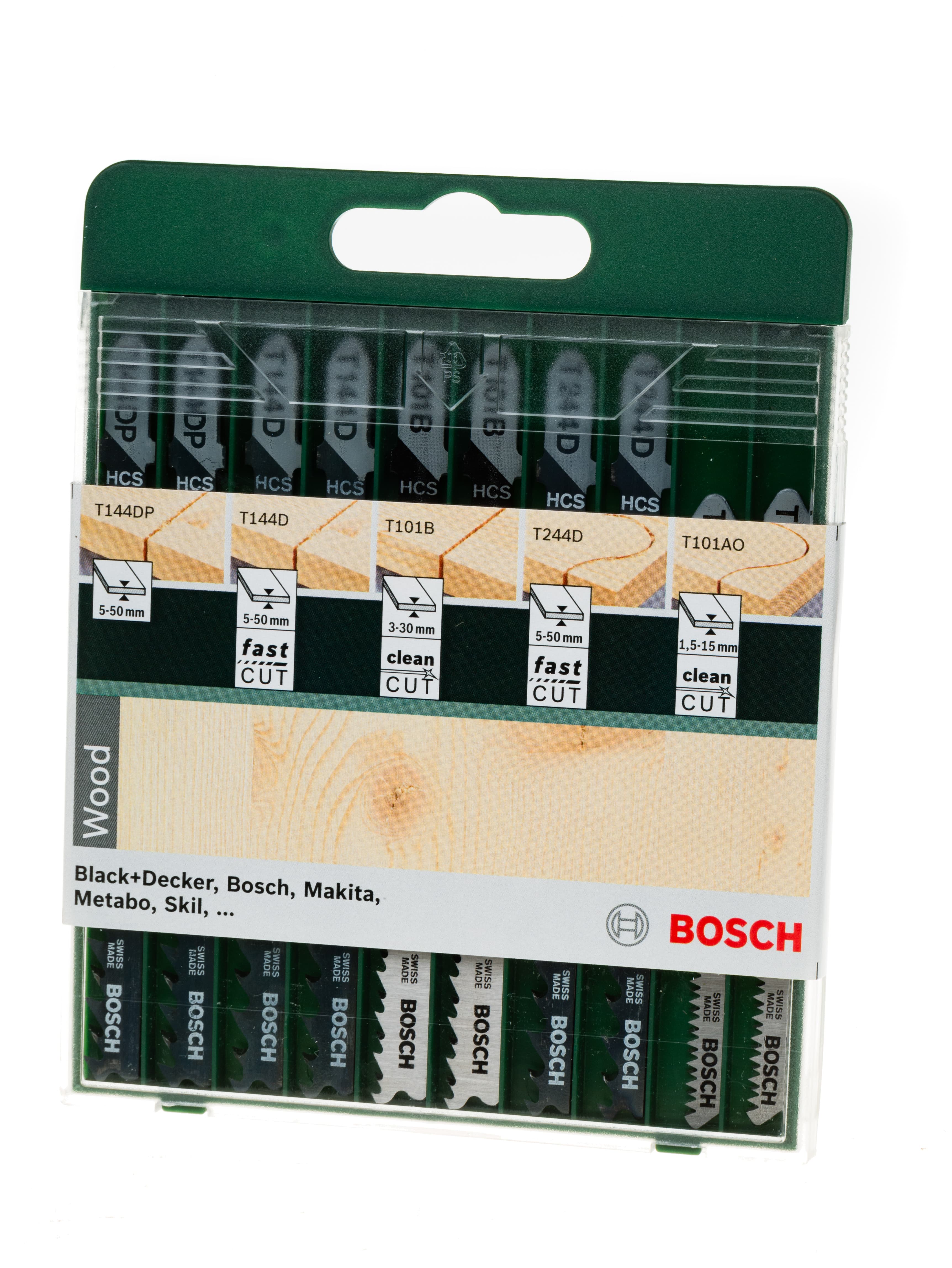 Комплект ножчета за прободен трион за дърво Bosch 10 броя
