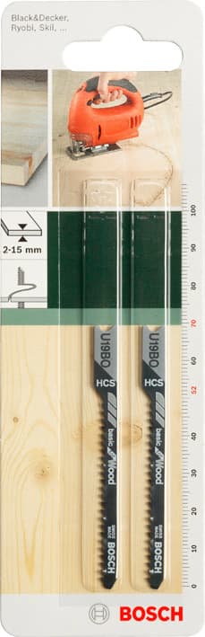 Ножчета за прободен трион за дърво Bosch U19BO 70мм 2 броя