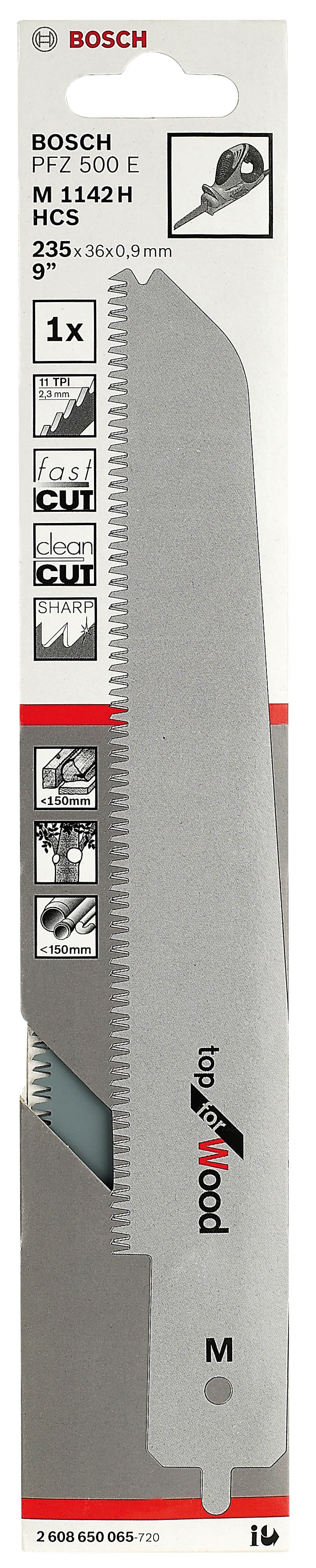 Нож за саблен трион за дърво Bosch FZ1 M1142H HCS 235мм