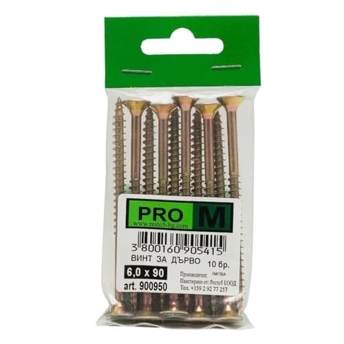 Винт за дърво PRO M 6х90 мм 10 броя