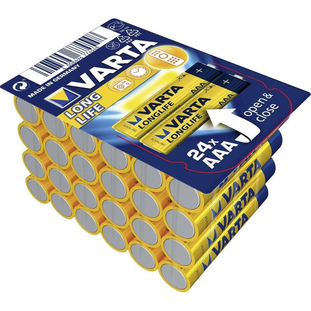 Алкална батерия Varta Longlife Extra Big Box AAA 24 броя  