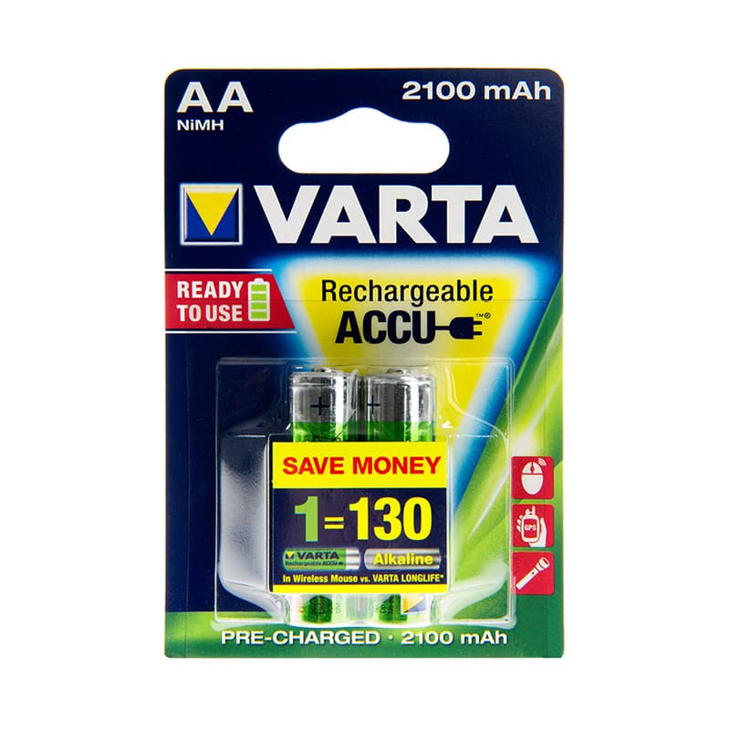Презареждащи батерии Varta NiMh Accu 2100 mAh АА LL R2U 2 броя