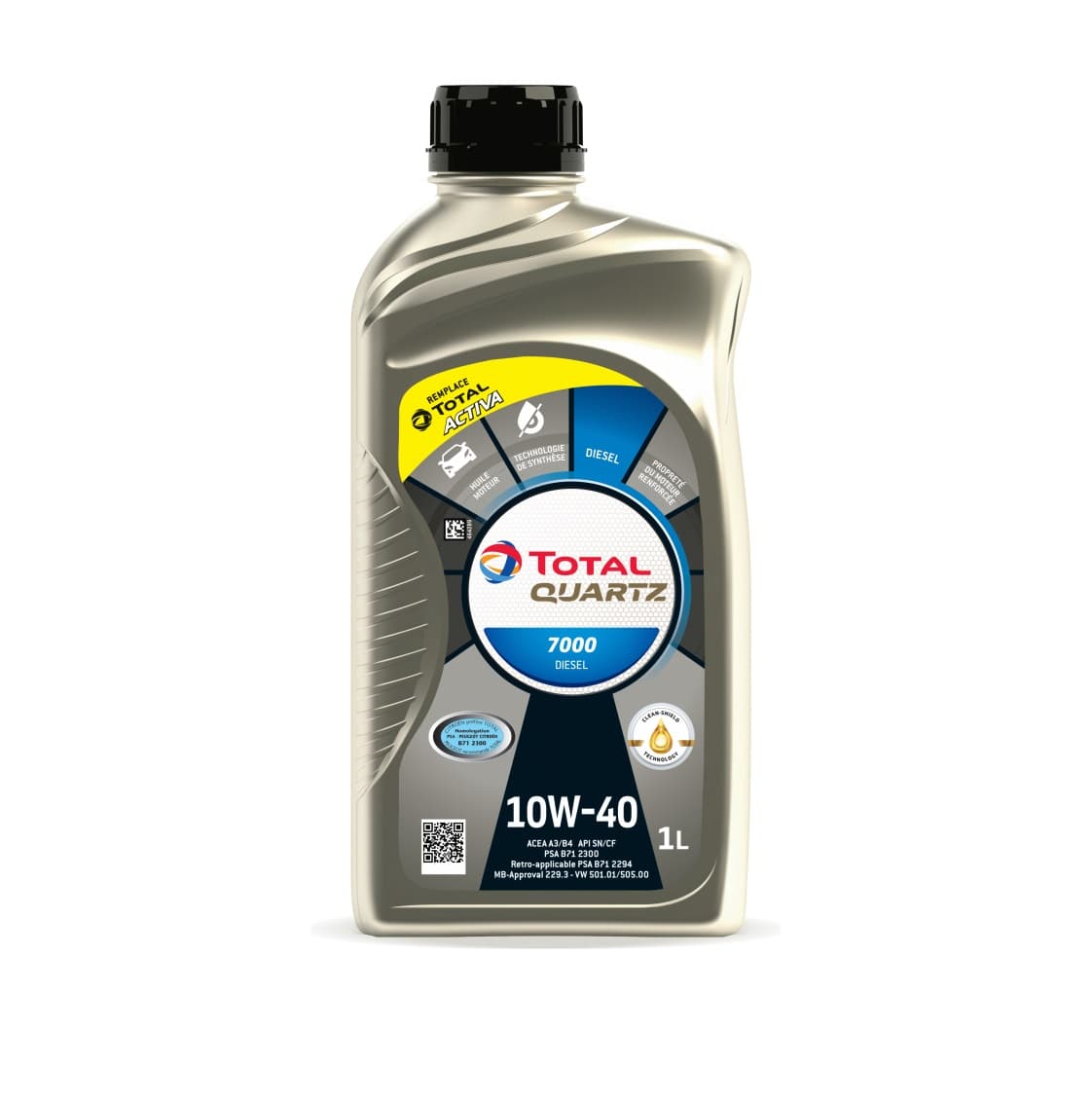 Полусинтетично масло 10W40 Total Quartz Diesel 7000 1L 