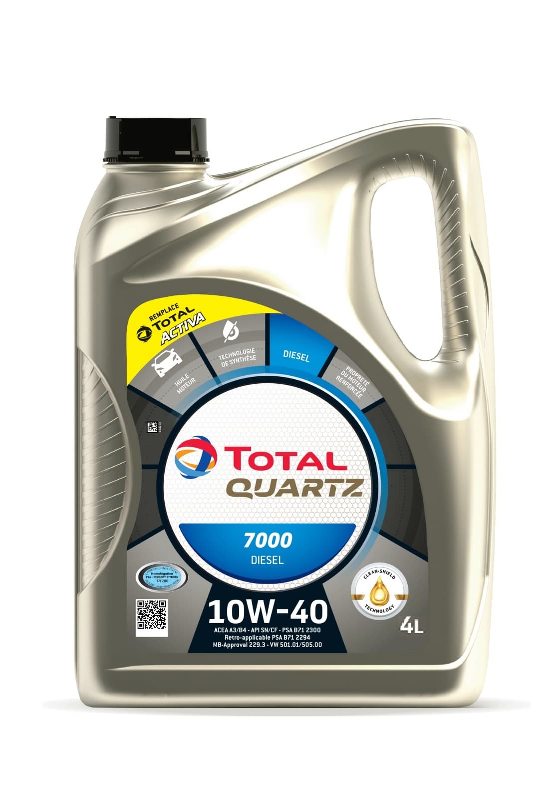 Полусинтенично масло 10W40 Total Quartz Diesel 7000 4L 