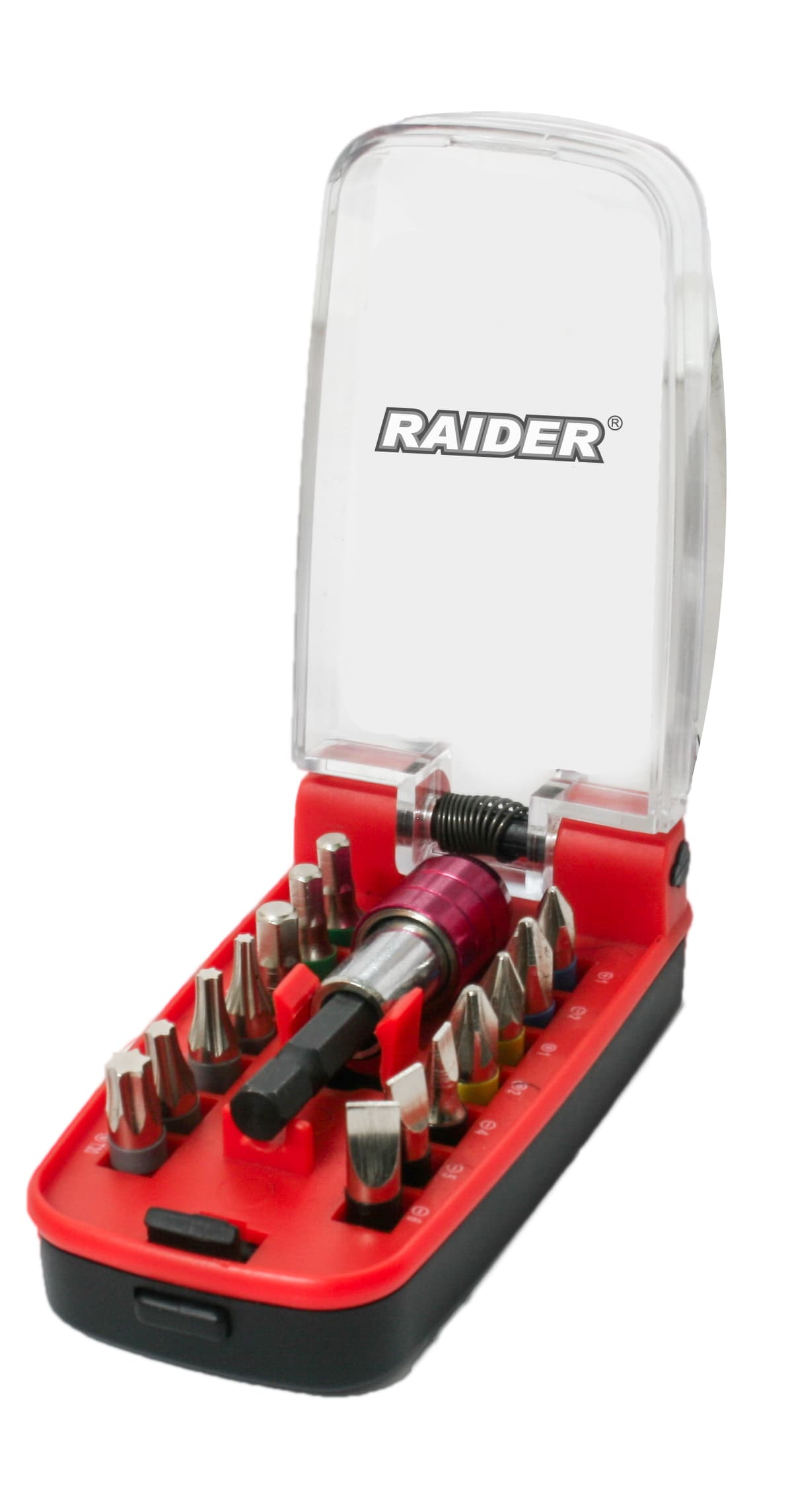 Накрайници и магнитен държач бърз захват Raider 1/4" комплект 15 броя