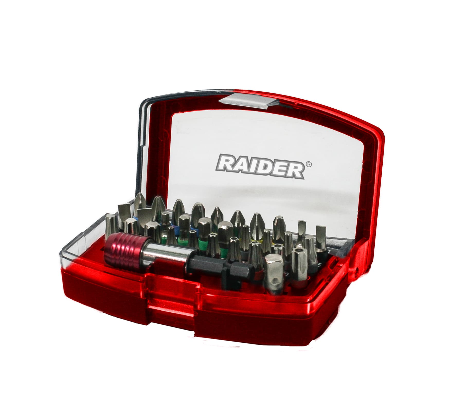 Накрайници и магнитен държач бърз захват Raider 1/4" комплект 32 броя