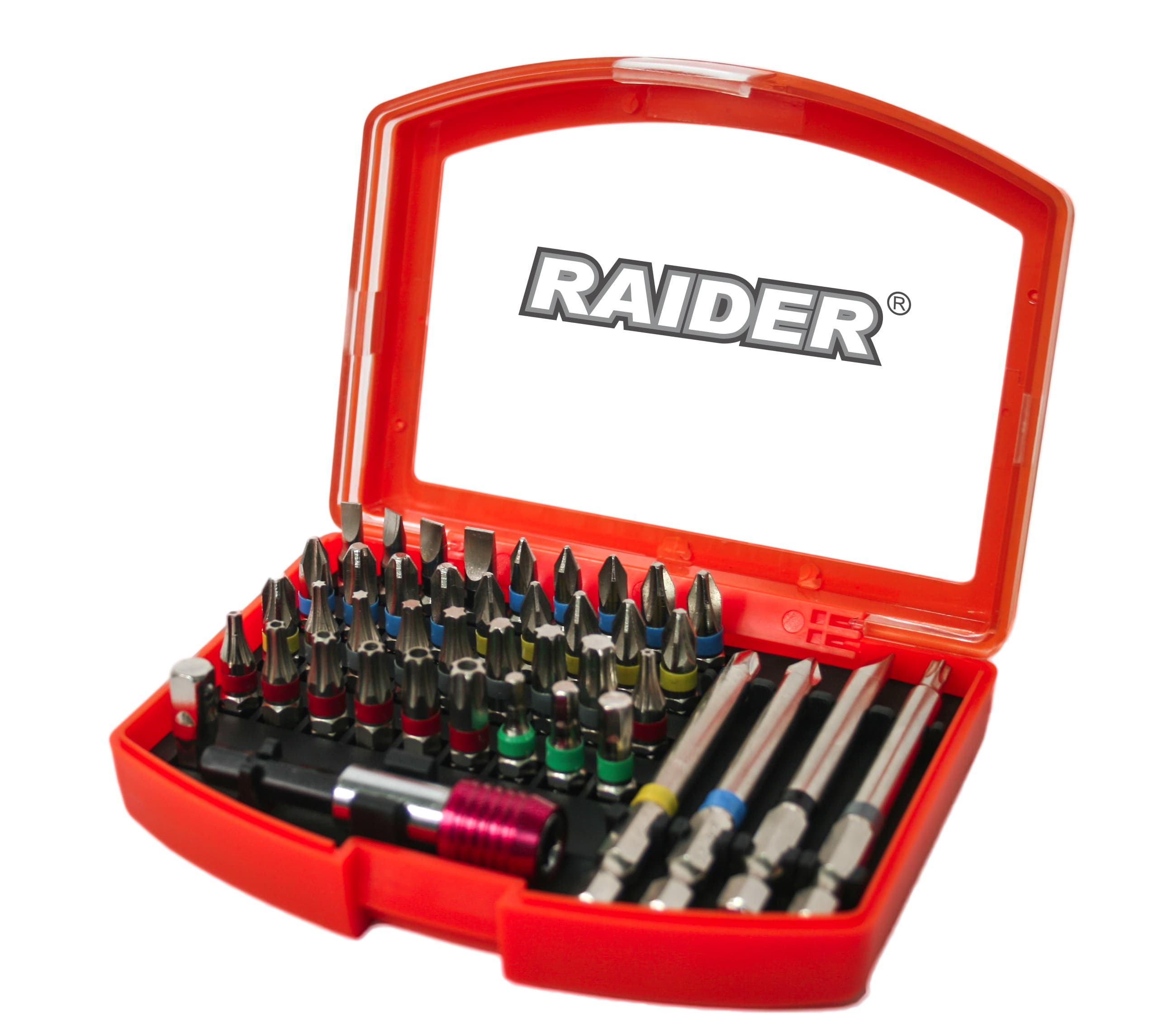 Накрайници и магнитен държач бърз захват Raider 1/4" комплект 42 броя
