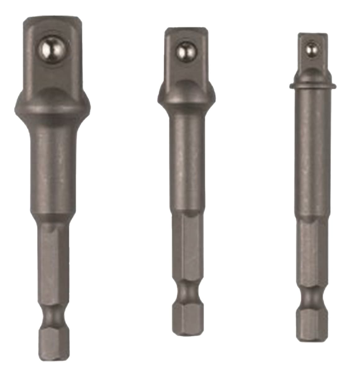 Комплект адаптери от 1/4" HEX на 1/4" 3/8" 1/2" квадрат RD / 3 броя 