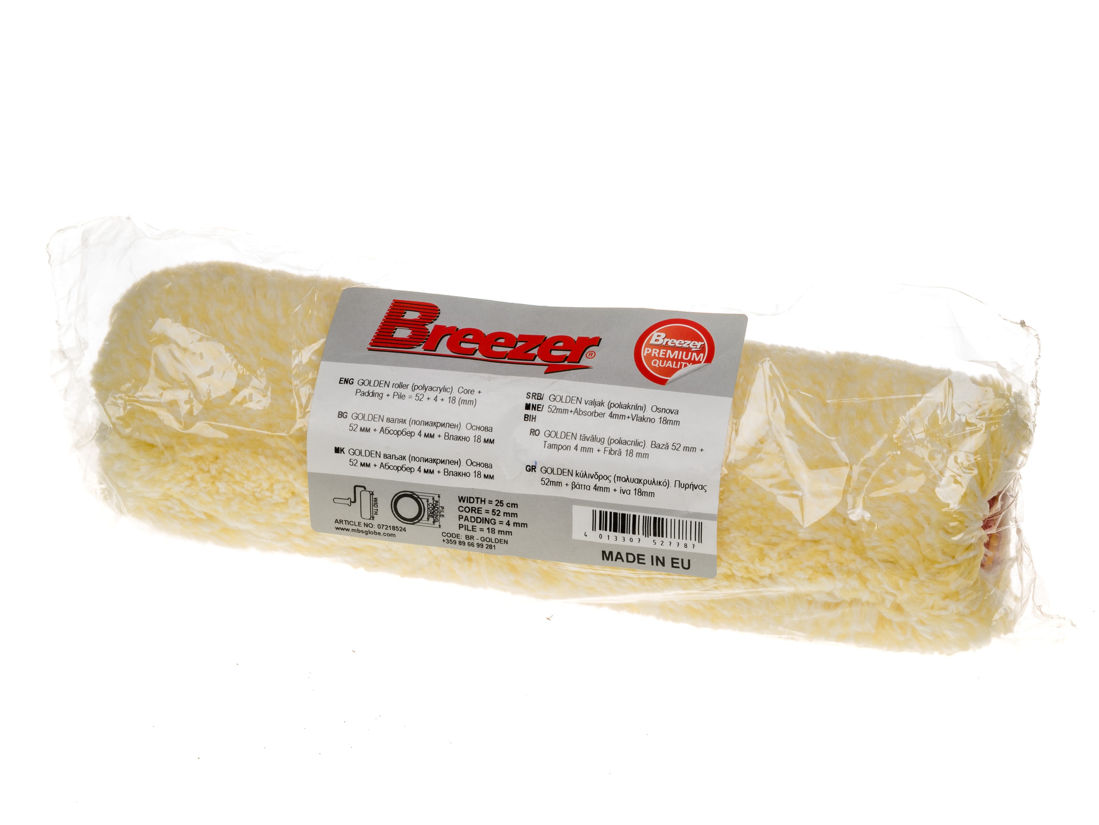 Полиакрилен валяк Breezer perla golden oснова 52мм + абсорбер 4мм