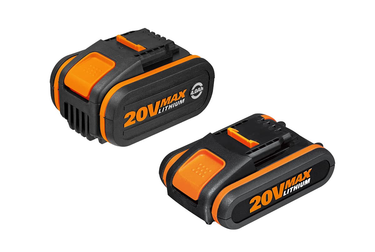 Комплект акумулаторни батерии Worx WA3605 / 20V / 2.0Ah + 4.0Ah 2 броя