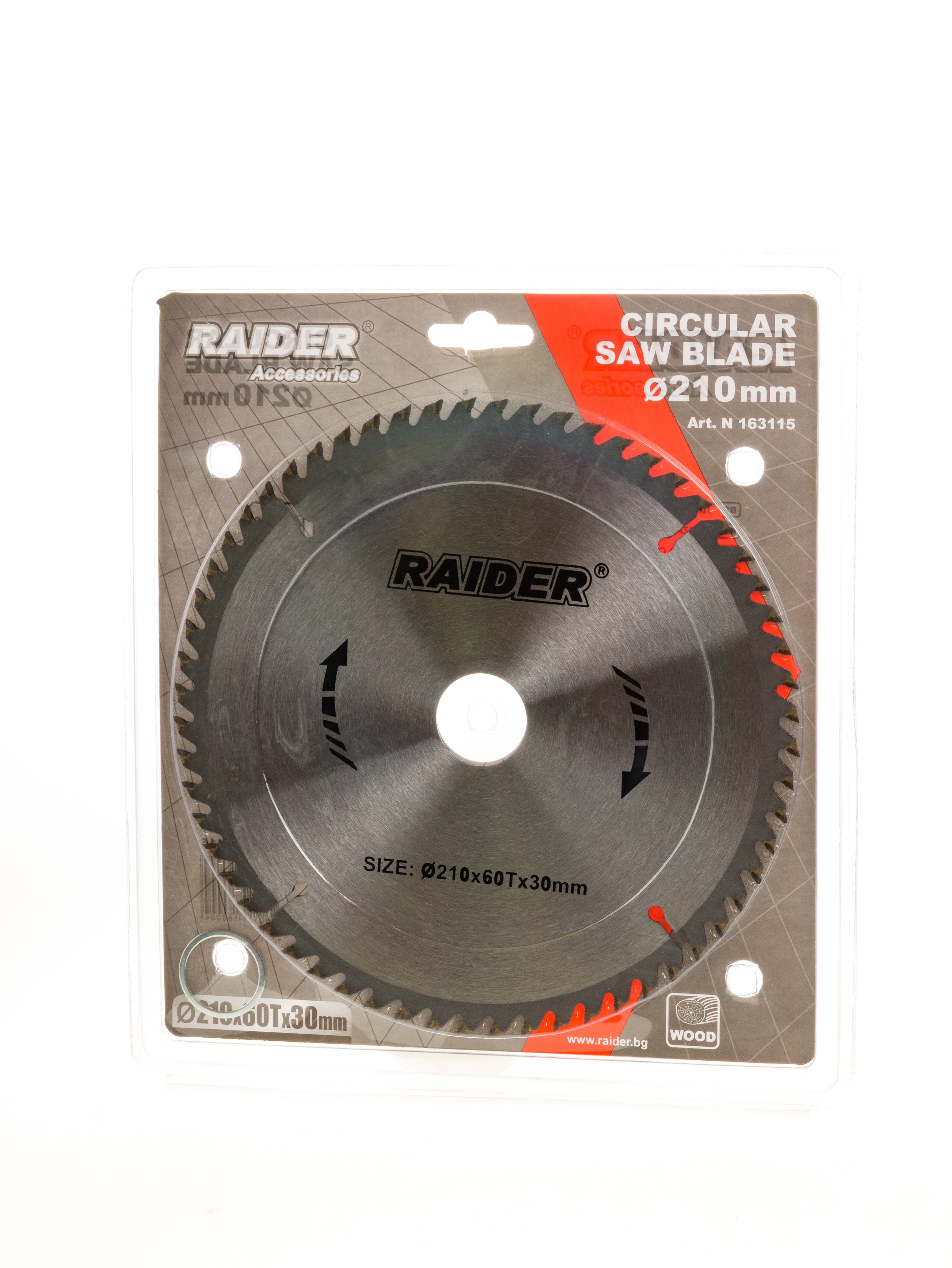 Диск за циркуляр за дърво Raider 210х60Tx30мм