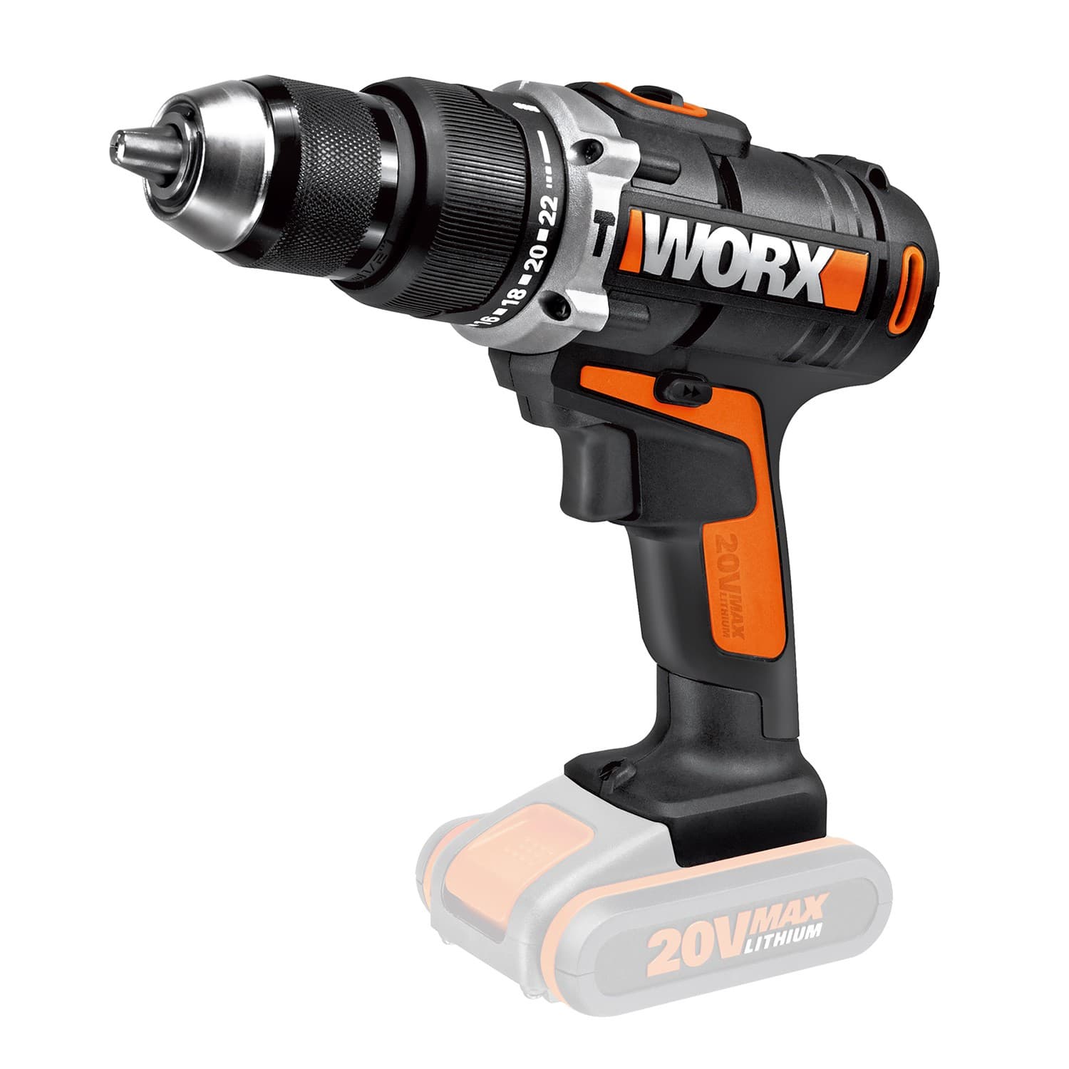 Акумулаторна ударна бормашина Worx WX372.9 / 50Nm 20V