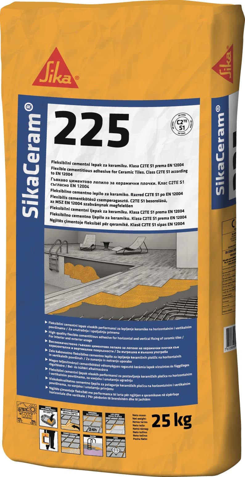 Циментово лепило за плочки Sika Церам 225 / 25 kg  