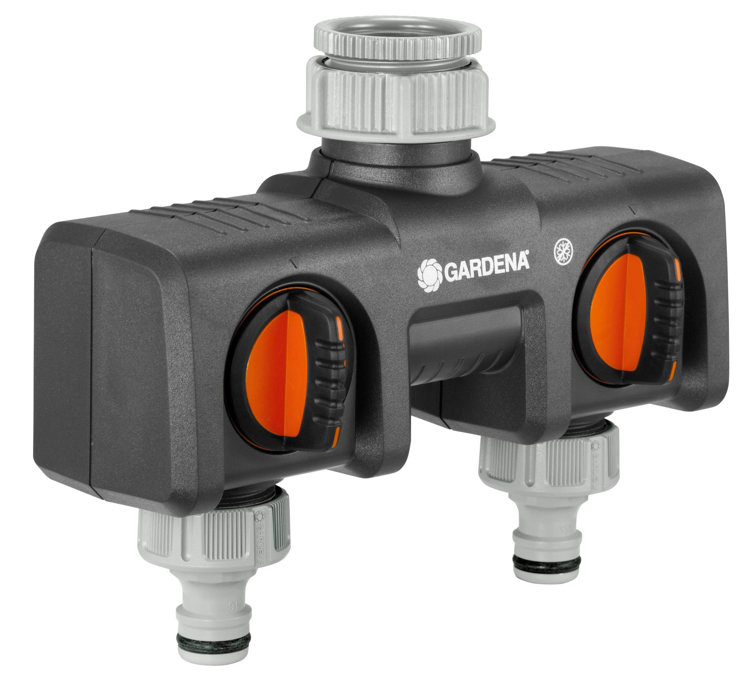 Двоен конектор за канелка с кранчета Gardena 08193-20