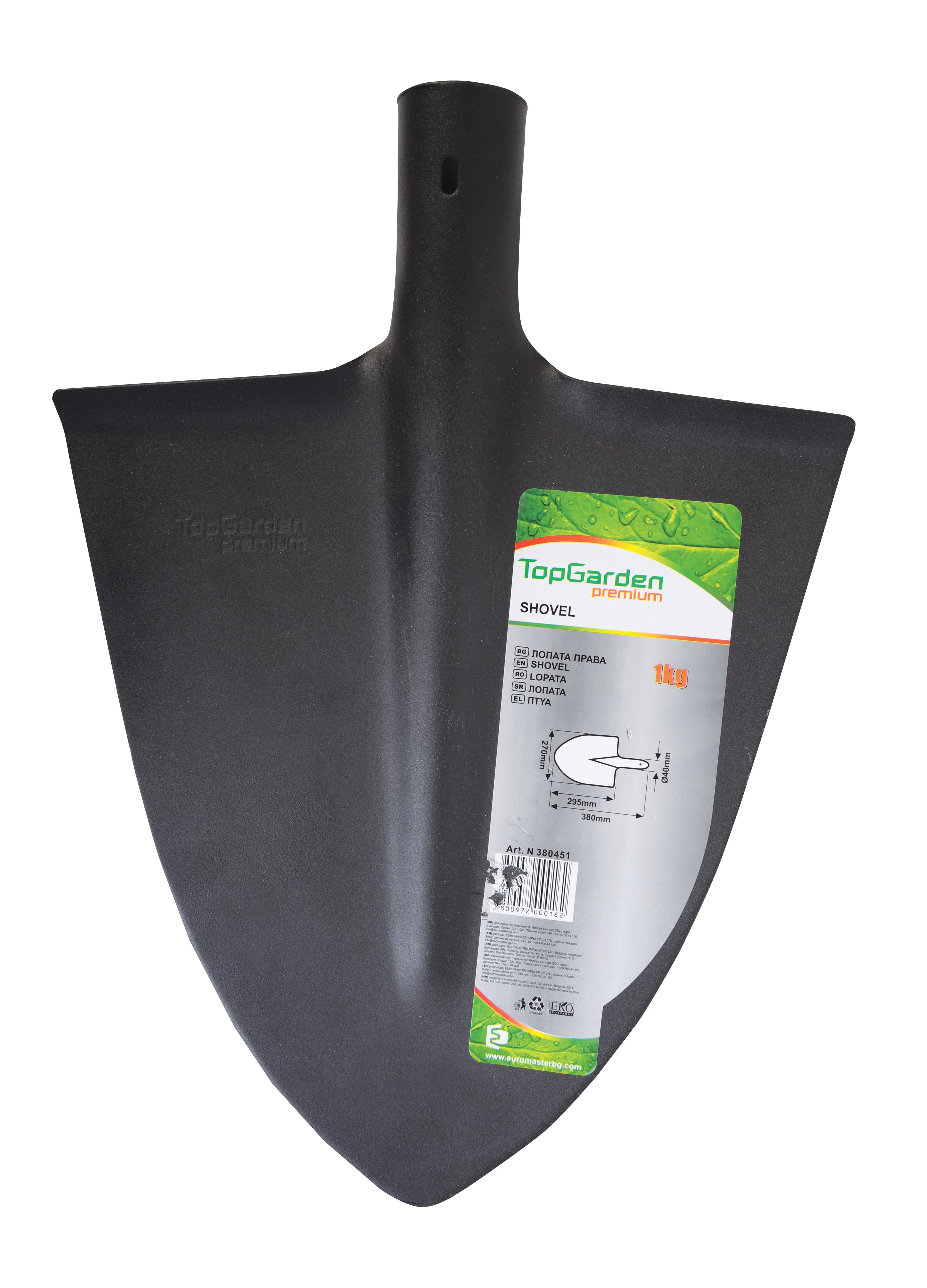 Права лопата без дръжка Top Garden Premium 270 х 295 мм