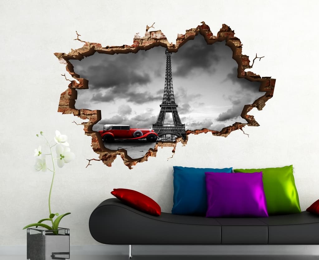 Стикер 3D Wall TDS-1018 Айфелова кула 70x45 см
