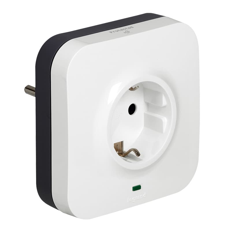 Адаптер за контакт със защита от пренапрежение Legrand 2P+T / 16A / 1xRJ45