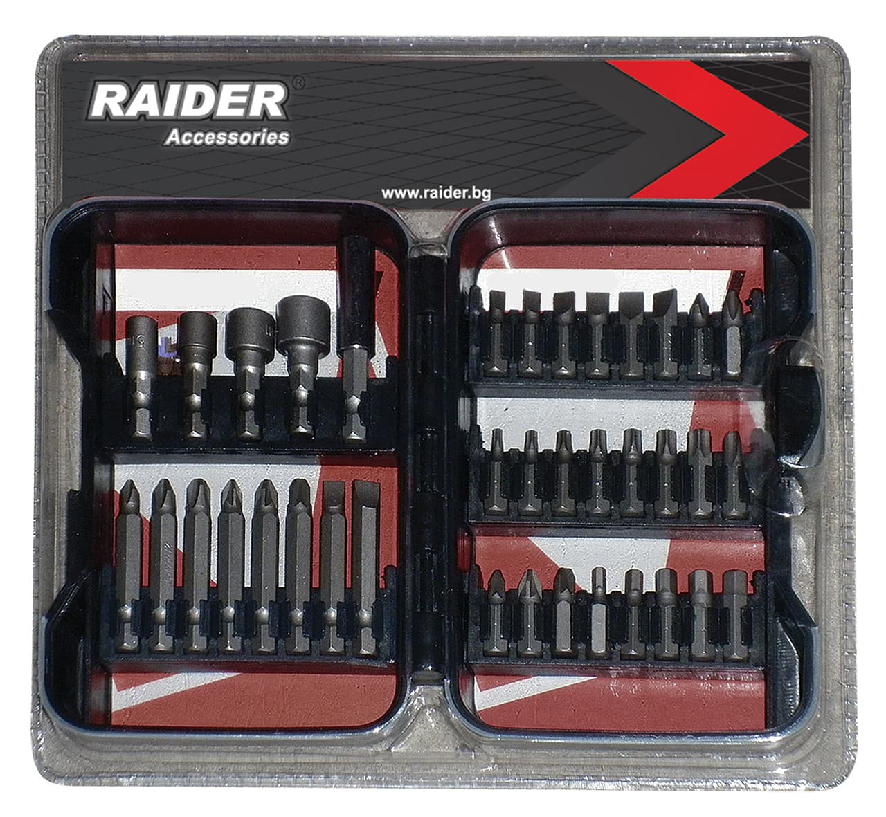 Комплект накрайници 1/4" Raider / 37 броя