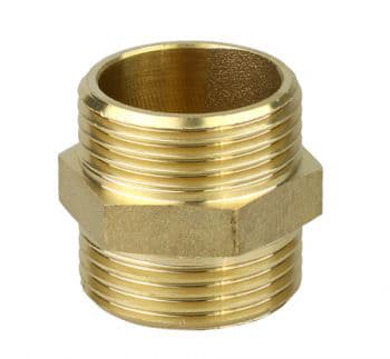 Матиран жълт фитинг - нипел 3/4" месинг тежък модел Ths Thermostyle