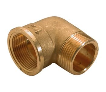 Матиран никелиран фитинг - коляно Ths Thermostyle 1/2" МЖ  месинг тежък модел 