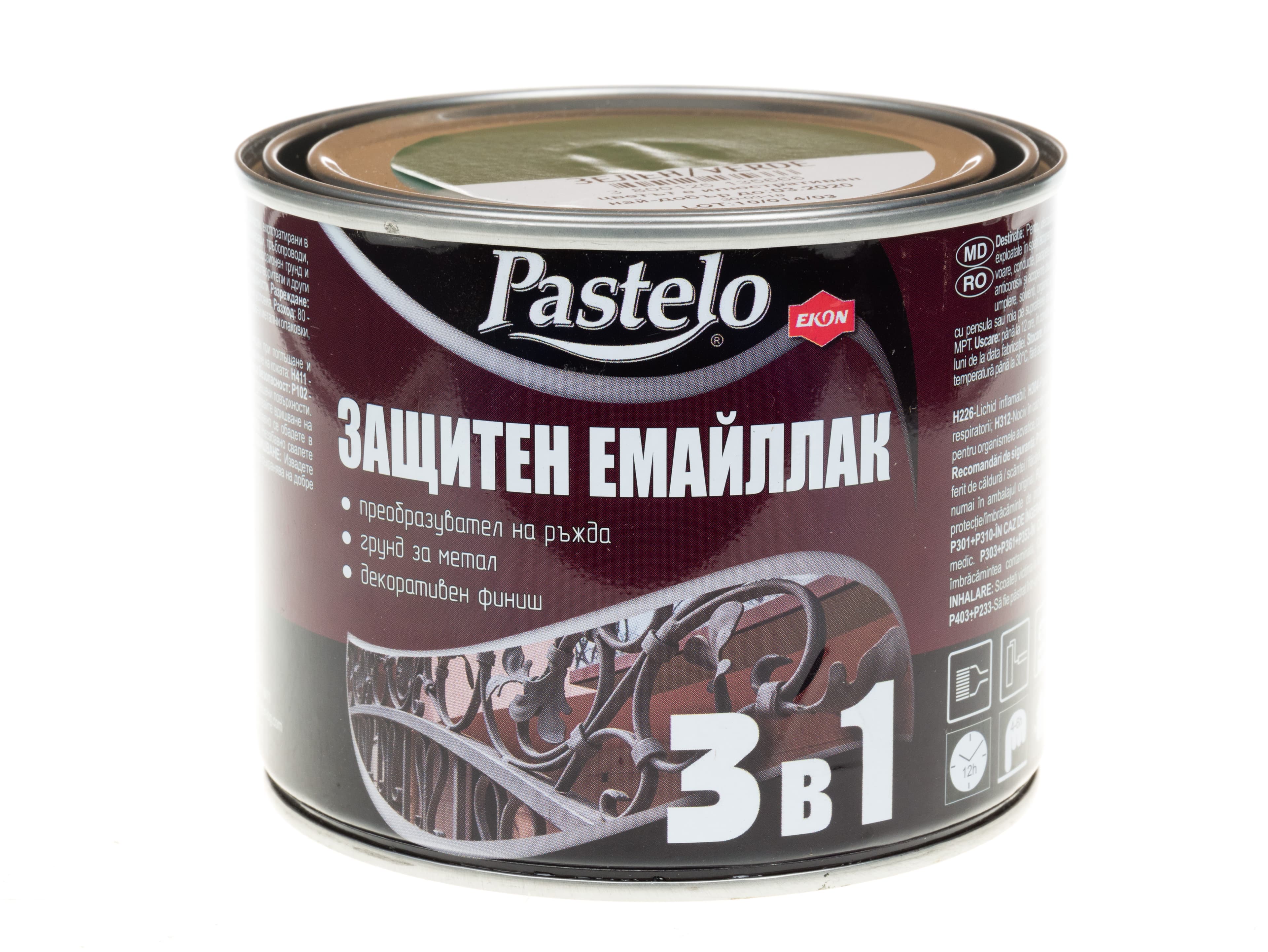 Емайллак Pastelo 3в1 зелен 500мл