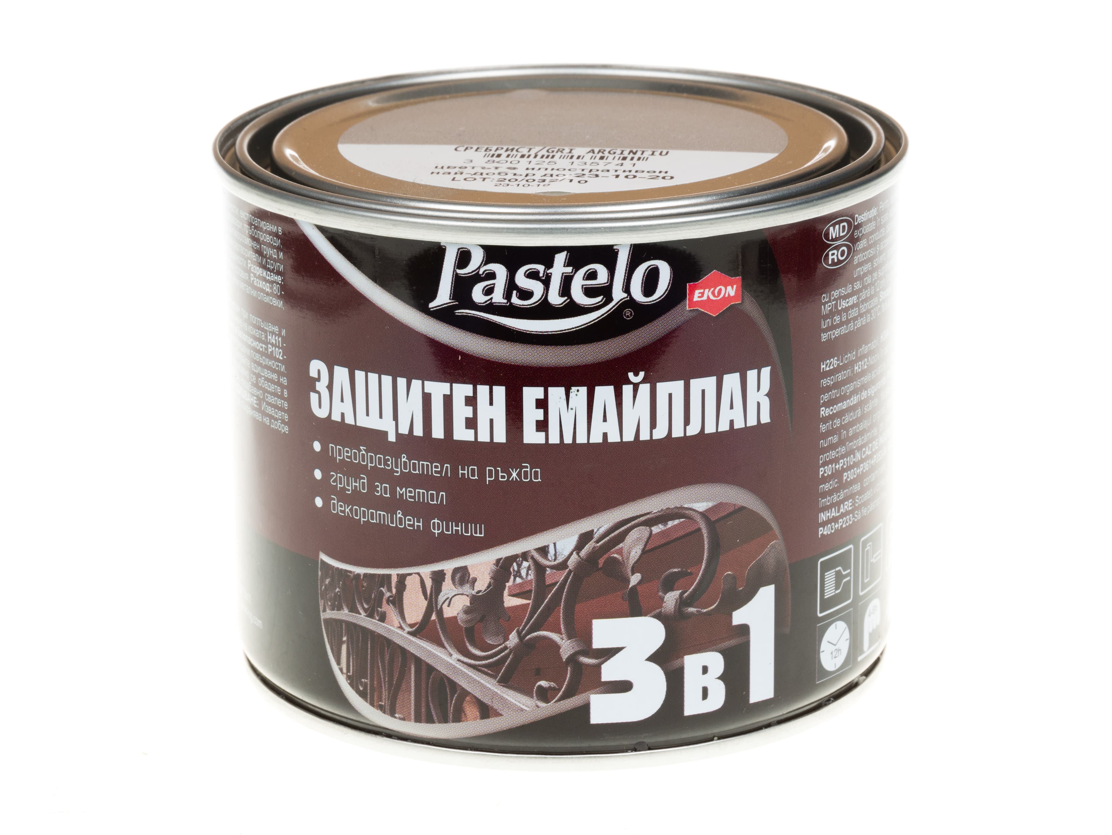 Емайллак Pastelo 3в1 сребрист 500мл