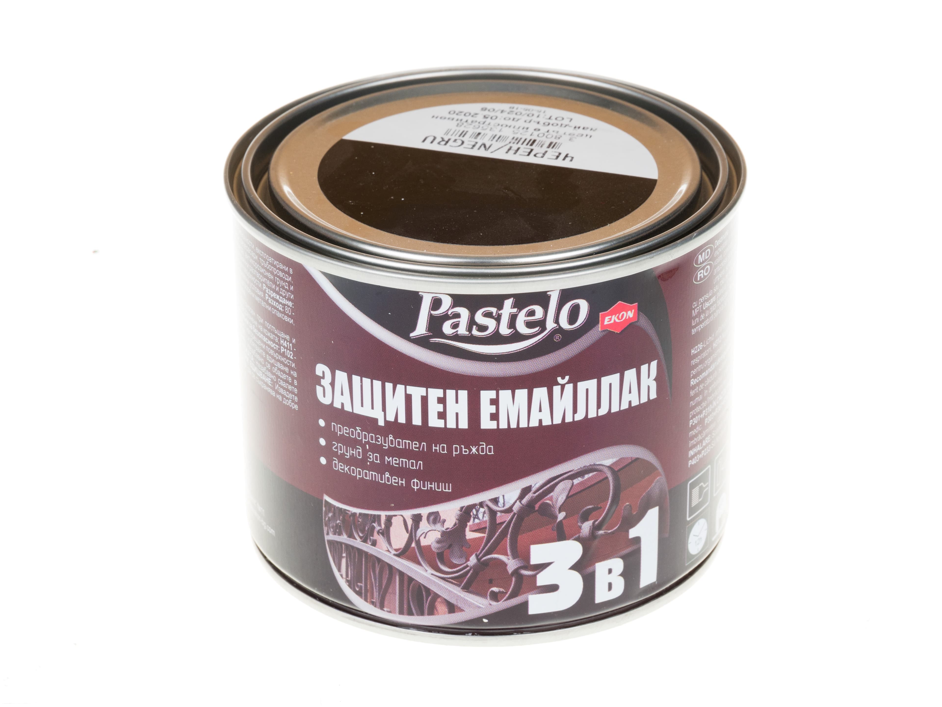 Емайллак Pastelo 3в1 черен 500мл