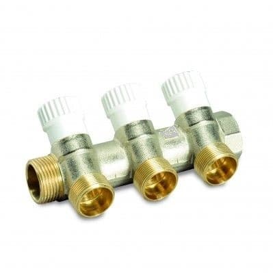 Щампован колектор с вентили 3/4" THS Thermostyle / 3 отвора / 24х19