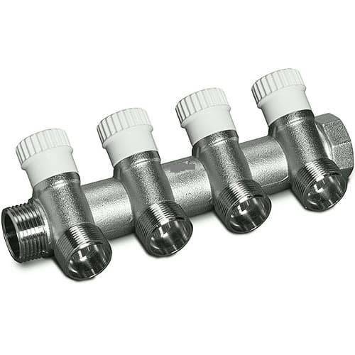 Щампован колектор с вентили 3/4" THS Thermostyle / 4 отвора  / 24х19