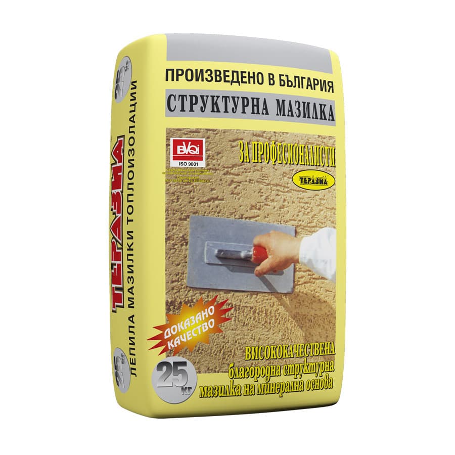 Структурна драскана мазилка Теразид 1,5мм / 25кг бяла 